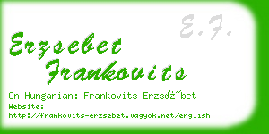 erzsebet frankovits business card